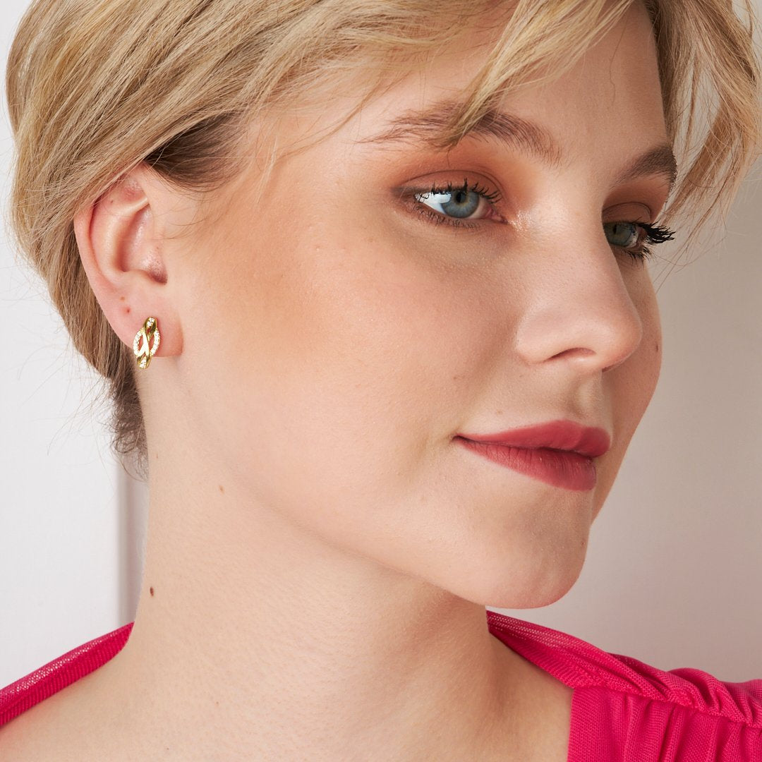 Stone Infinity Earrings - 925 SILVER