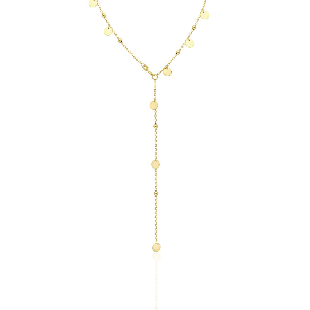 Y Model Sequin Chain Necklace - 925 SILVER