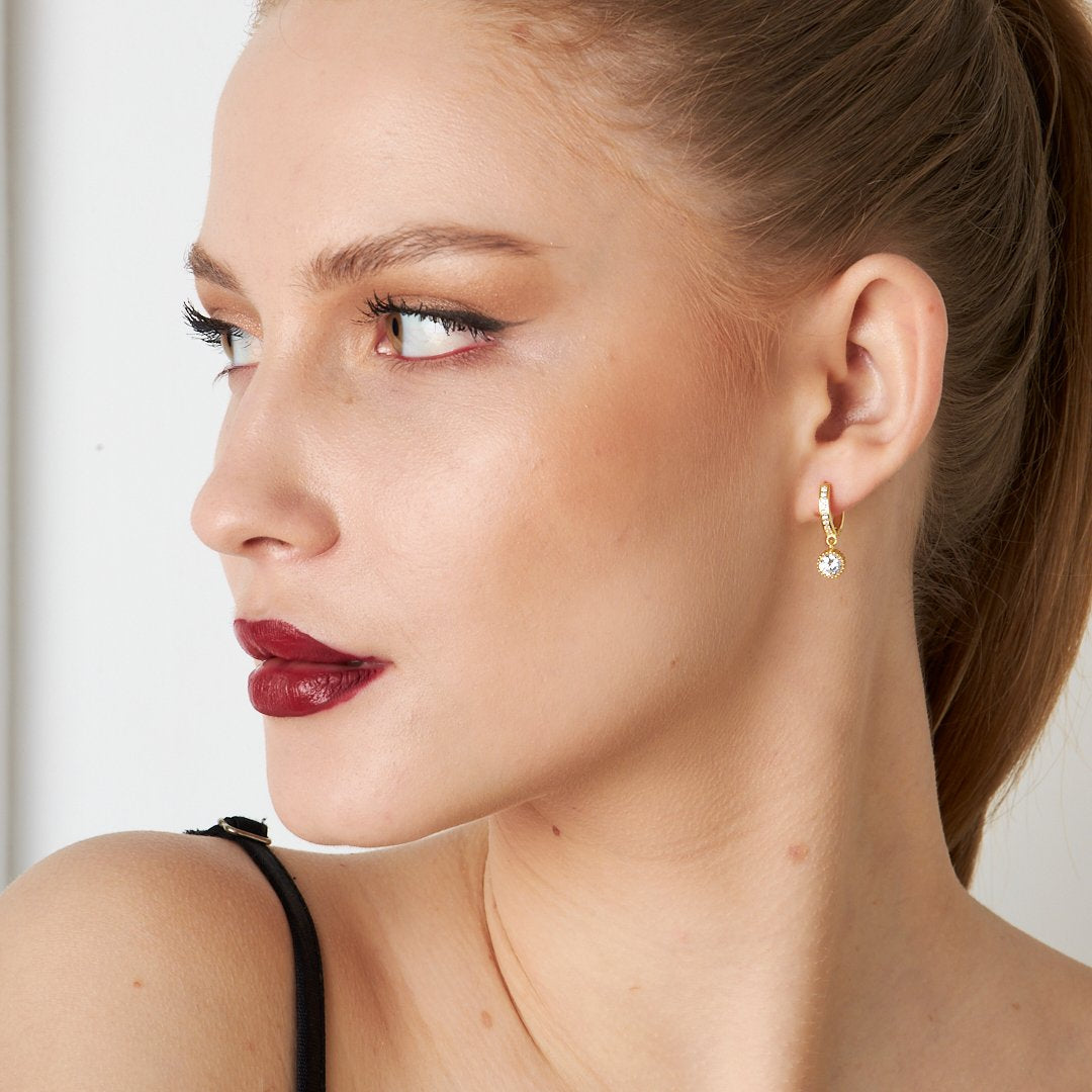 Minimal Solitaire Earring - 925 SILVER