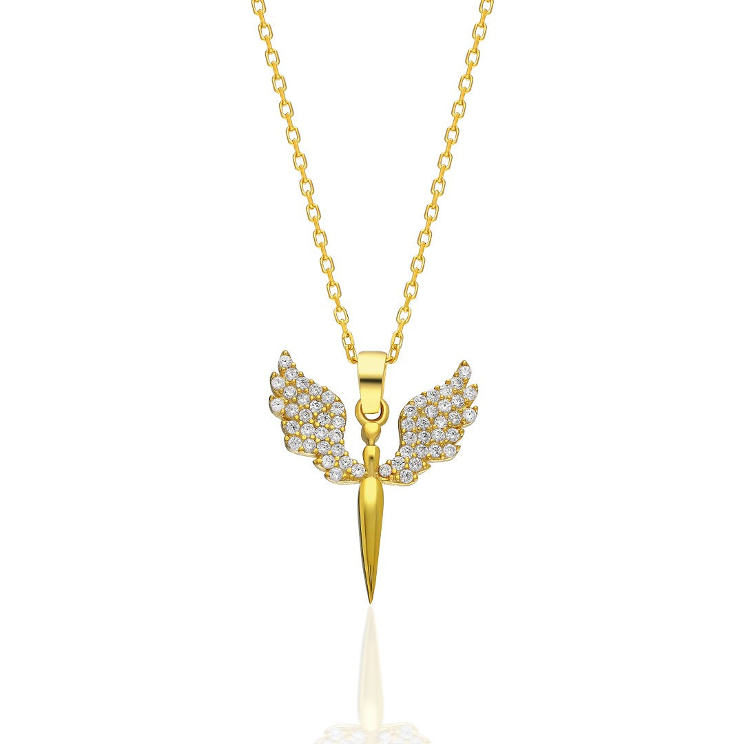 Stone Milkail Angel Necklace - 925 SILVER