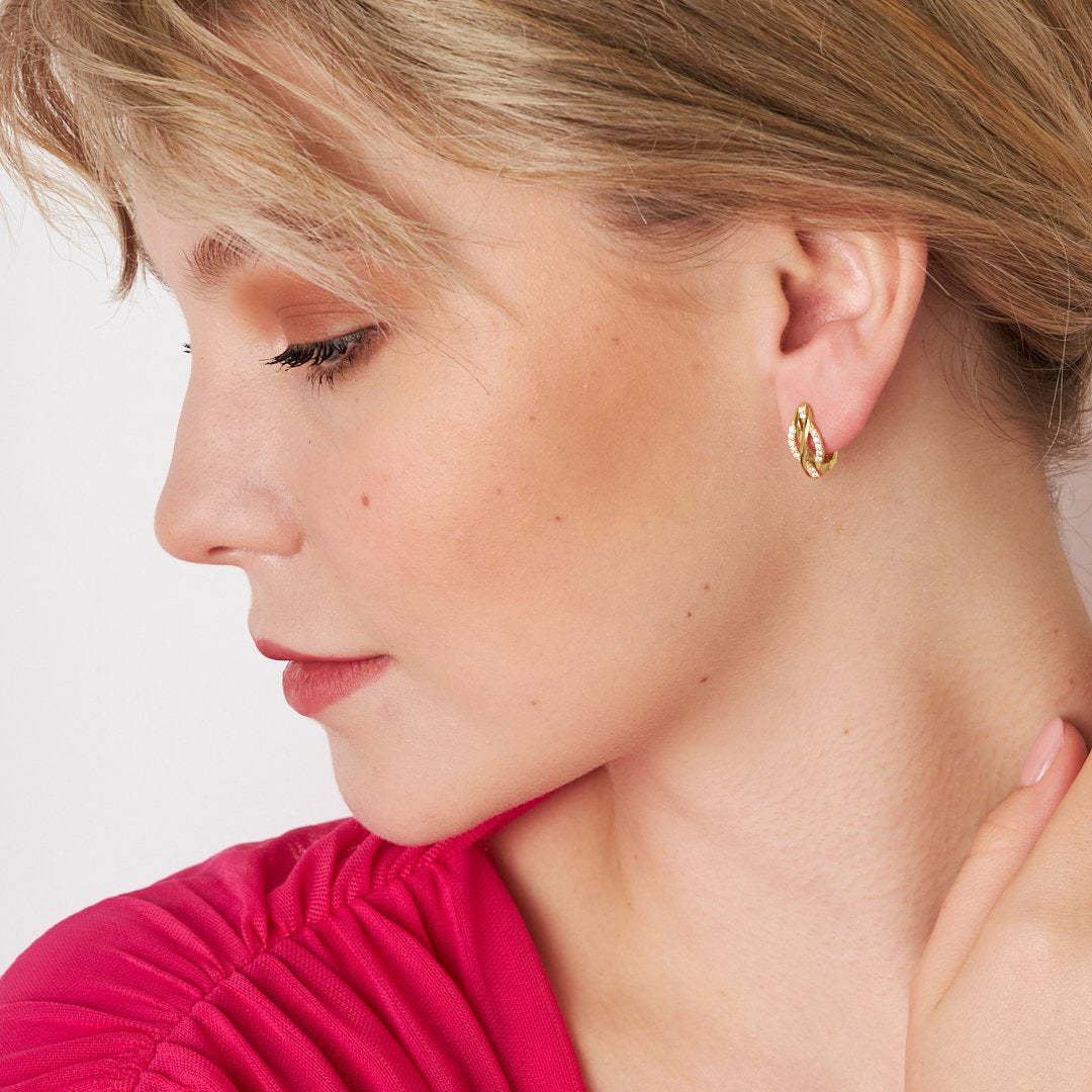 Stone Infinity Earrings - 925 SILVER