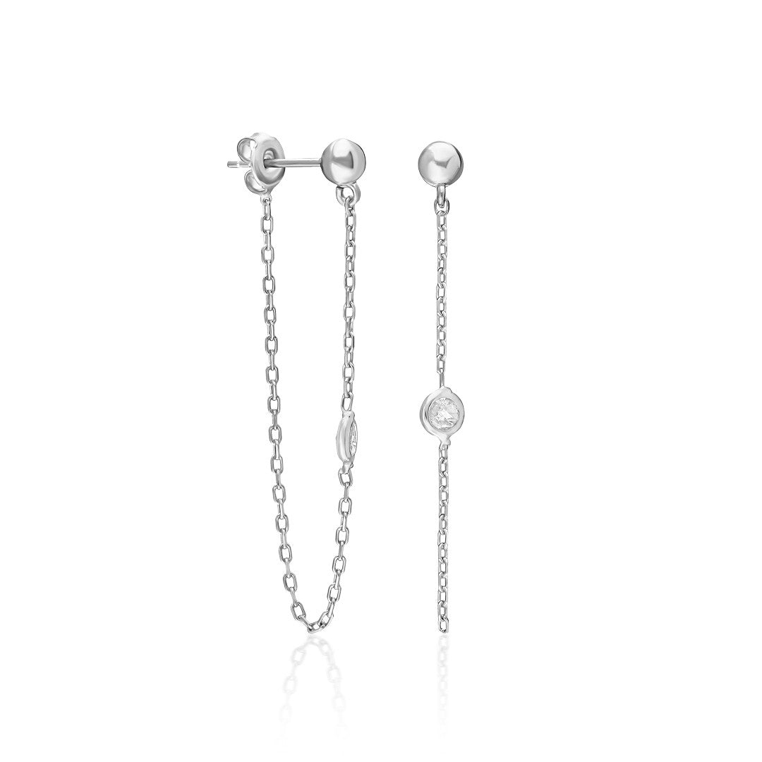 Hanging Zircon Earrings - 925 SILVER