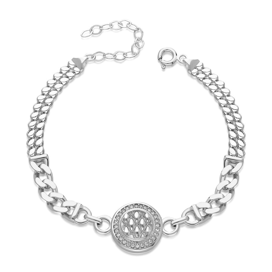Round Two Chain Model Bracelet - 925 SILVER