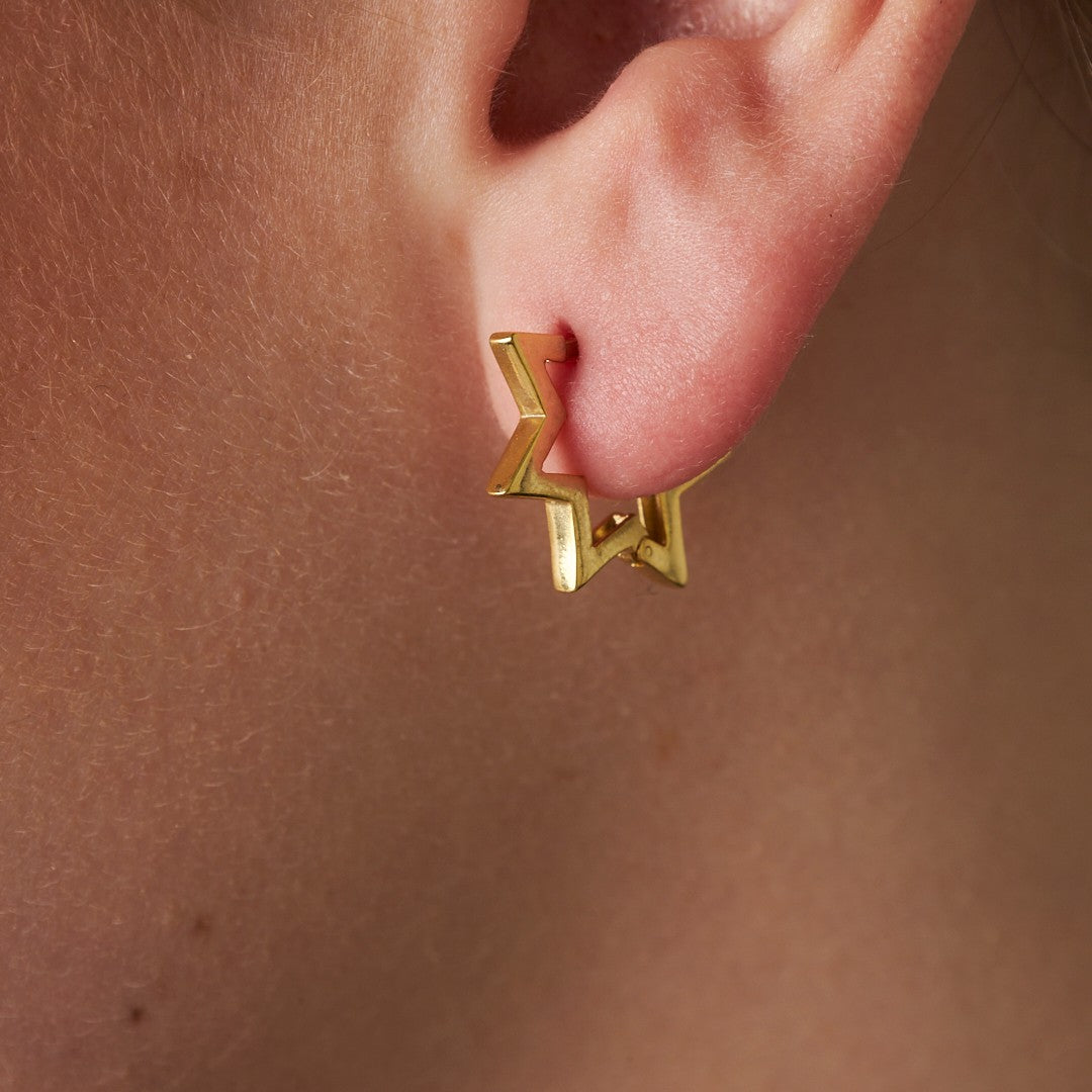 Stoneless Star Earrings - 925 SILVER