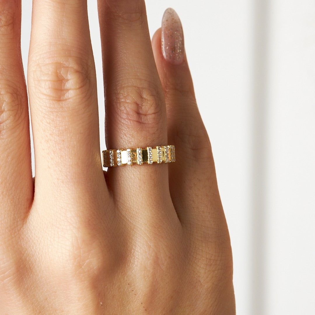 Stylish Stone Ring - 925 SILVER