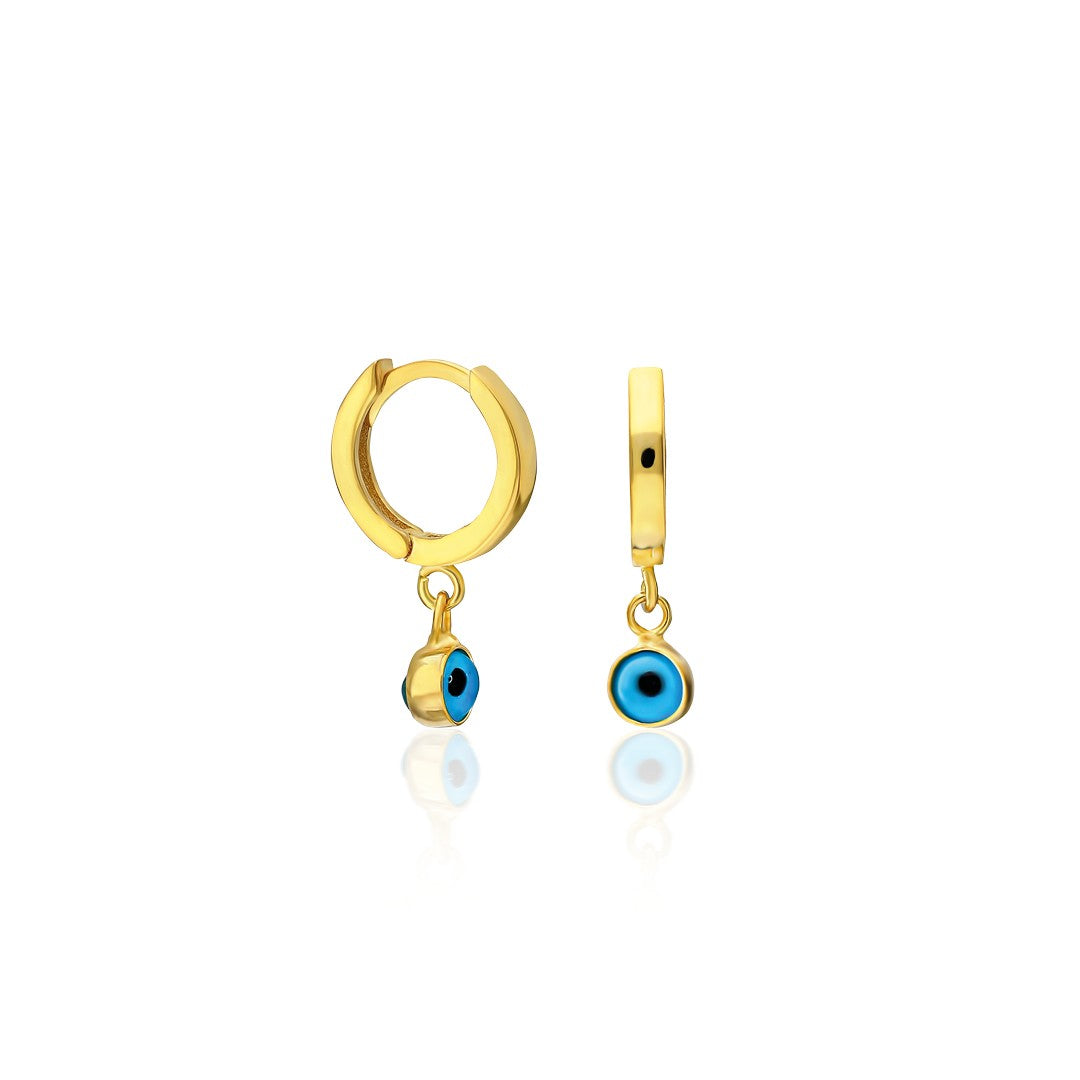 Evil Eye Hoop Earrings - 925 Silver