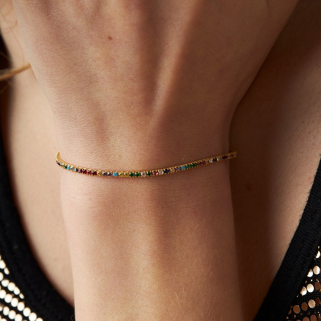 Colorful Stone Waterways Bracelet - 925 SILVER