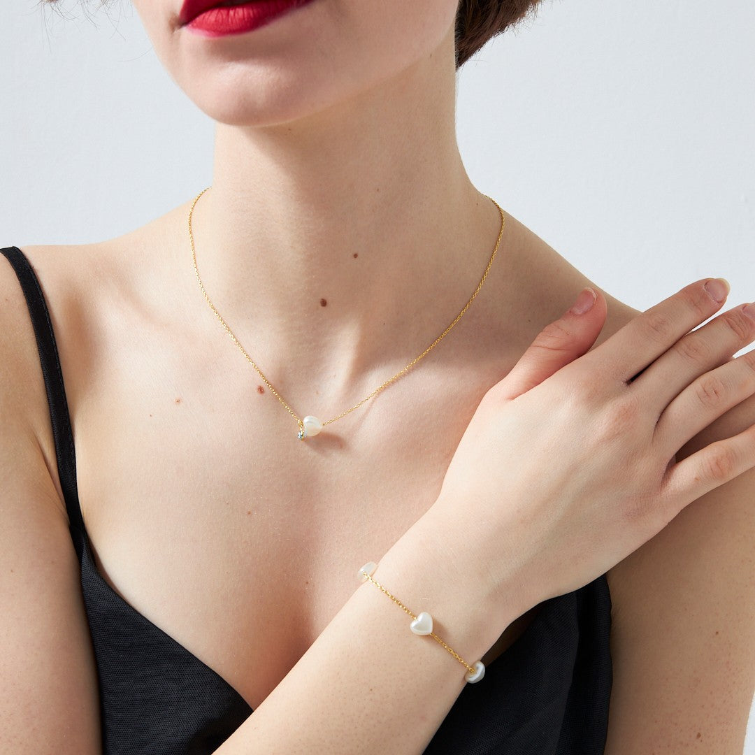 Evil Eye White Heart Set - 925 SILVER