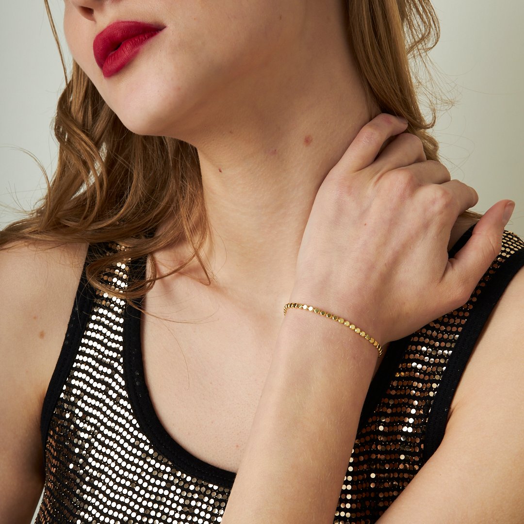 Beaded Ball Chain Bracelet - 925 SILVER