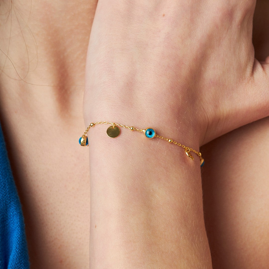 Evil Eye Sequin Bracelet - 925 SILVER