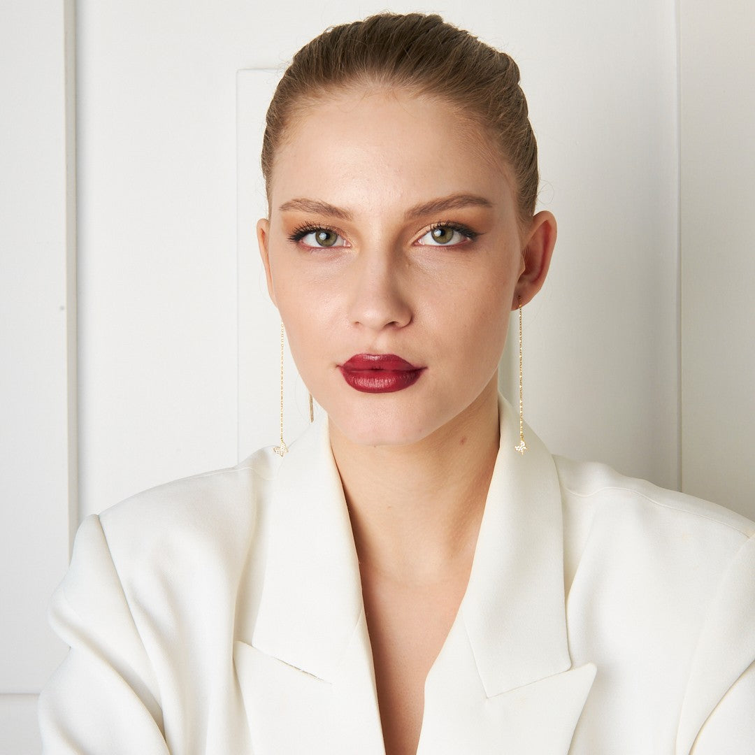 Dangling Butterfly Earrings - 925 SILVER