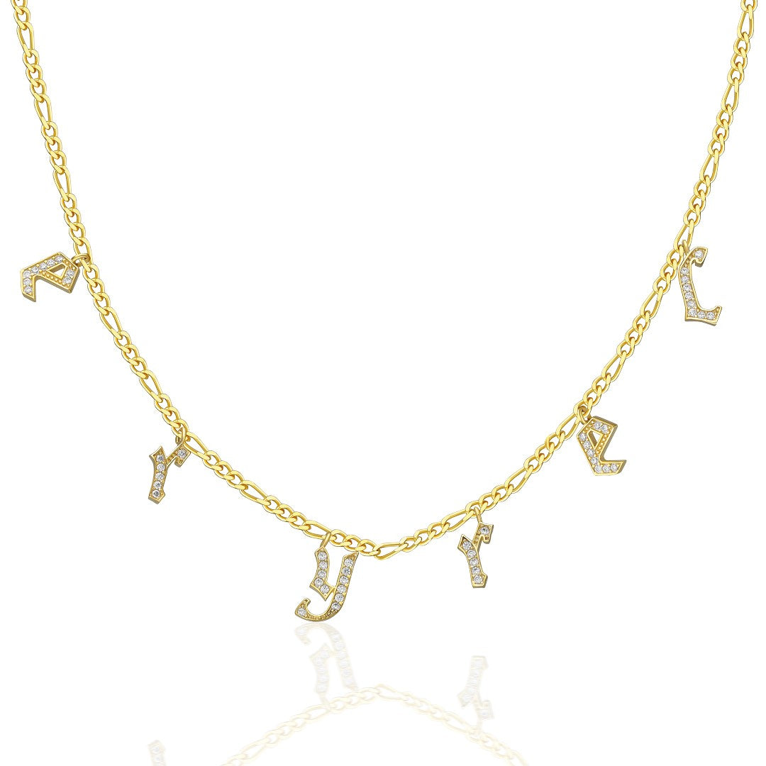 Chocker Zircon Stone Name Necklace - 925 SILVER