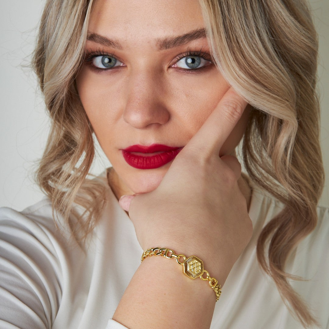 Hexagon Chain Bracelet - 925 SILVER