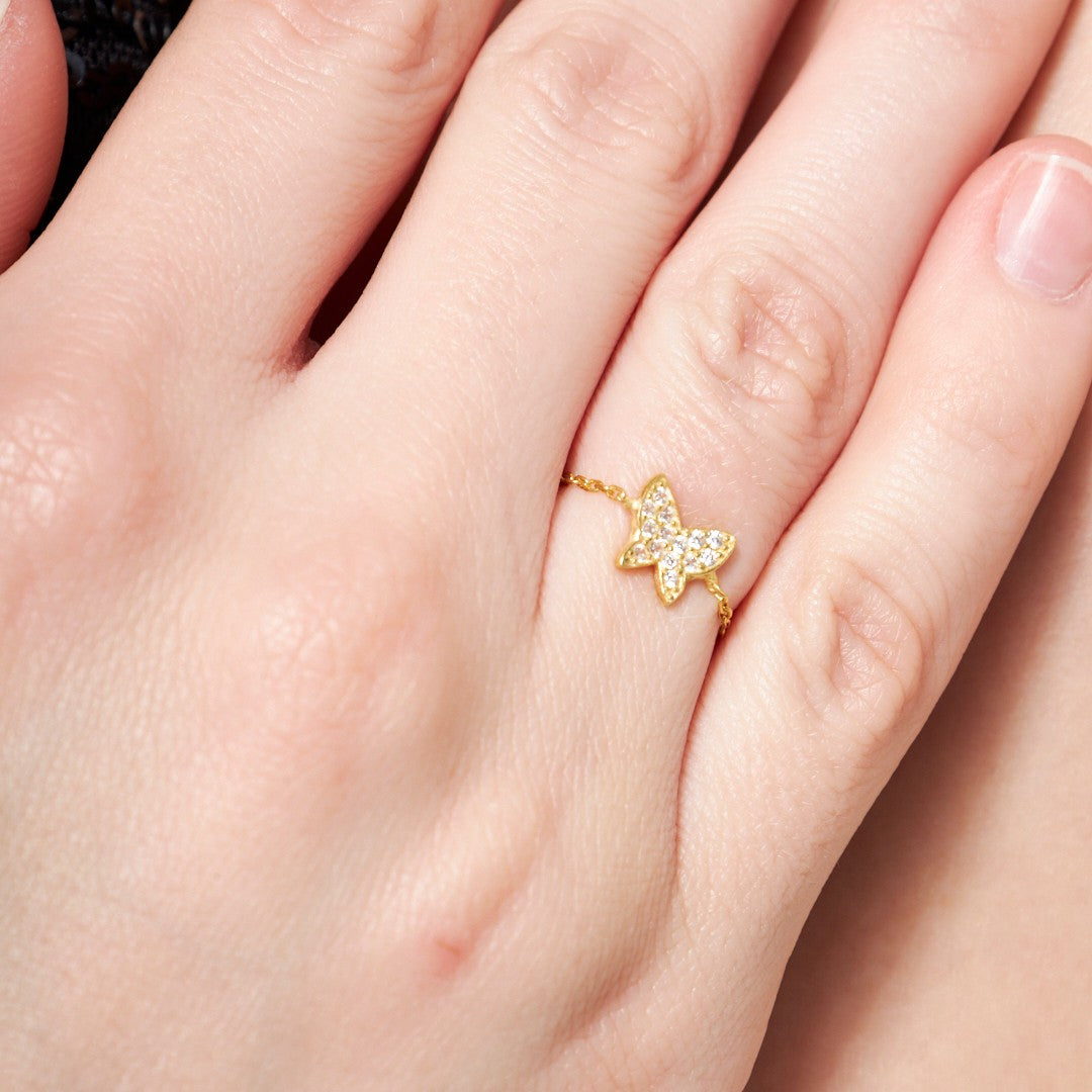 AUFZUGS SCHMETTERLING RING | 925 SILBER