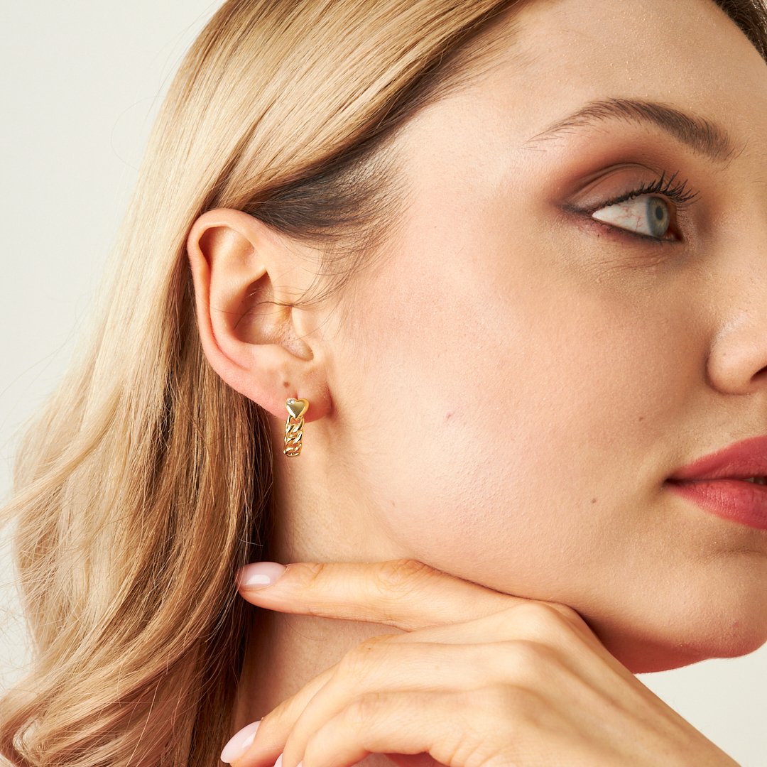 Single Stone Twist Earring - 925 SILVER