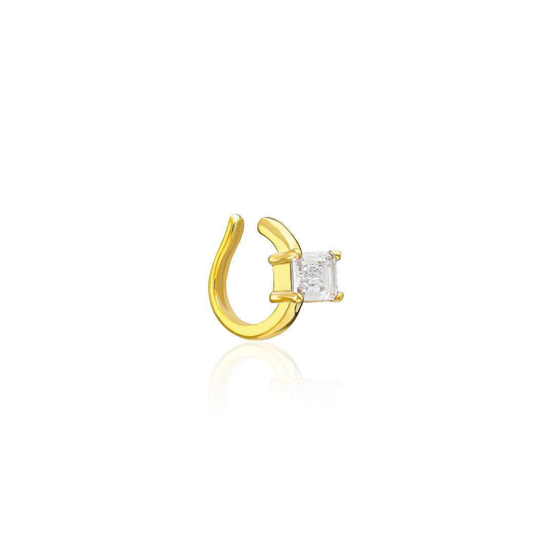 Single Stone Cartilage Earring - 925 SILVER