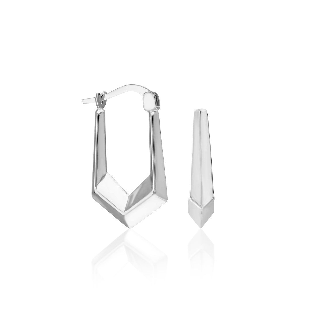 Cross Hoop Earrings - 925 Silver