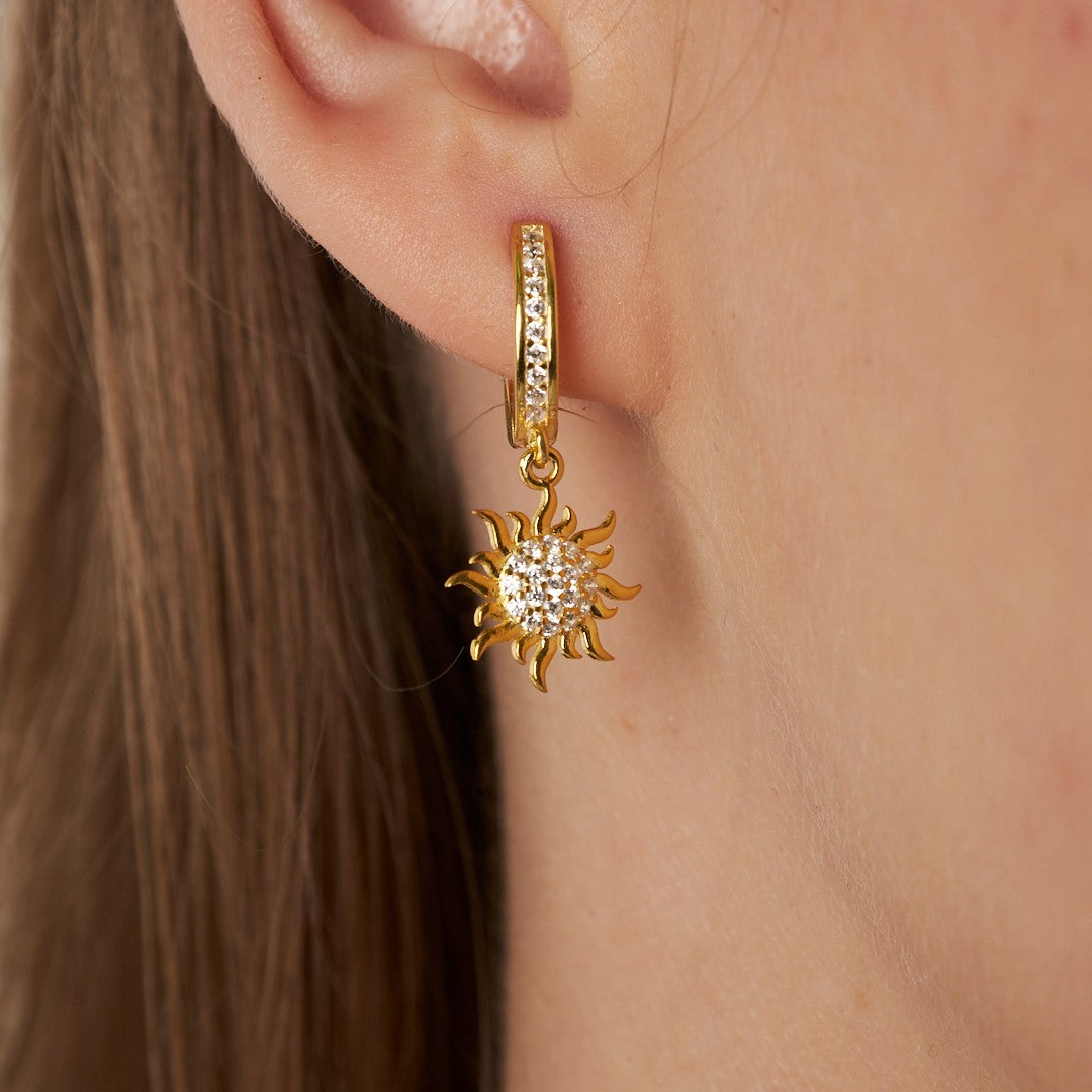 Sparkling Sun Earrings - 925 SILVER