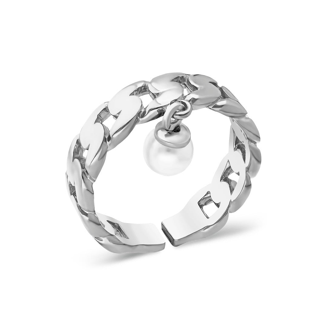 PERLEN HÄNGER RING | 925 SILBER