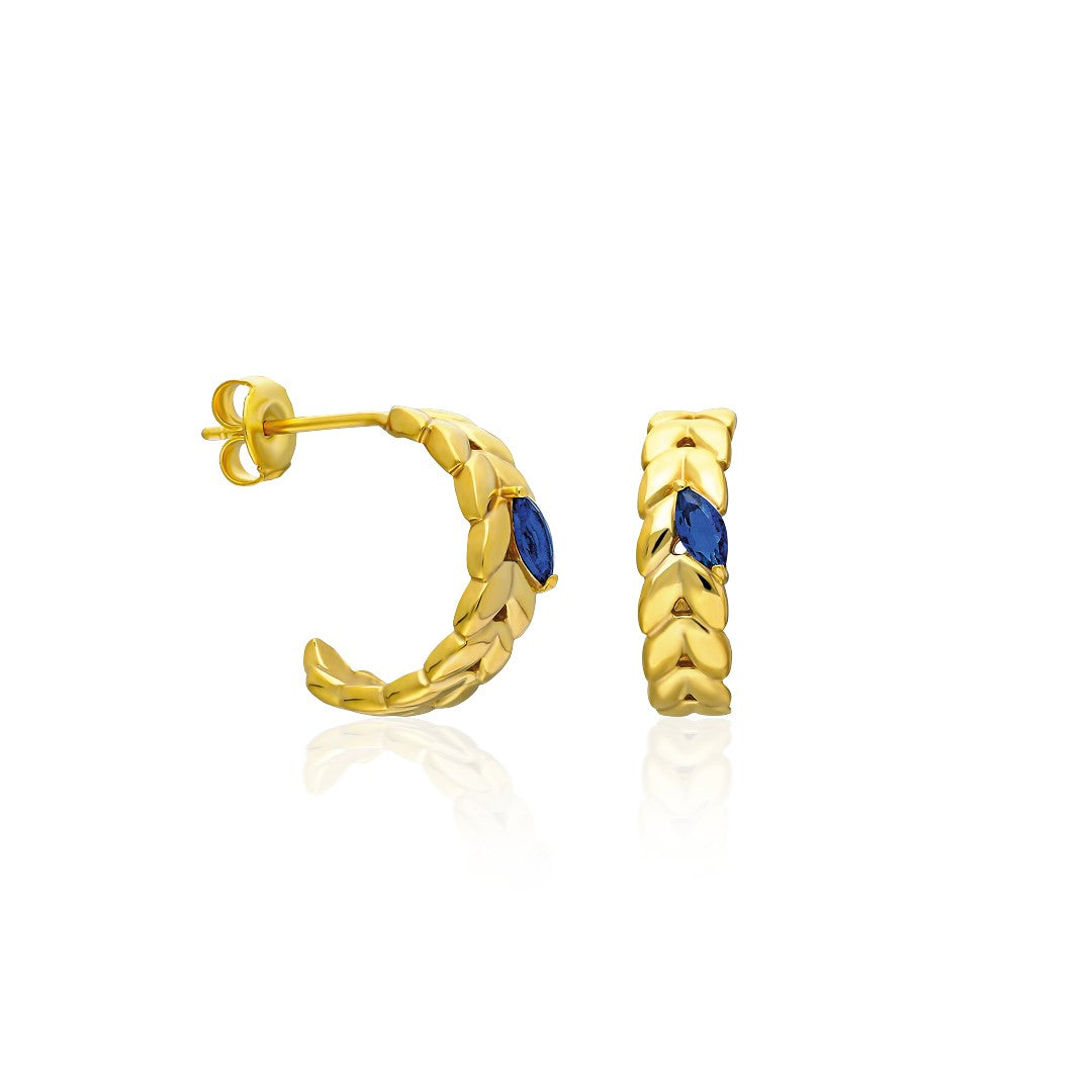 Navy Blue Stud Earrings - 925 SILVER