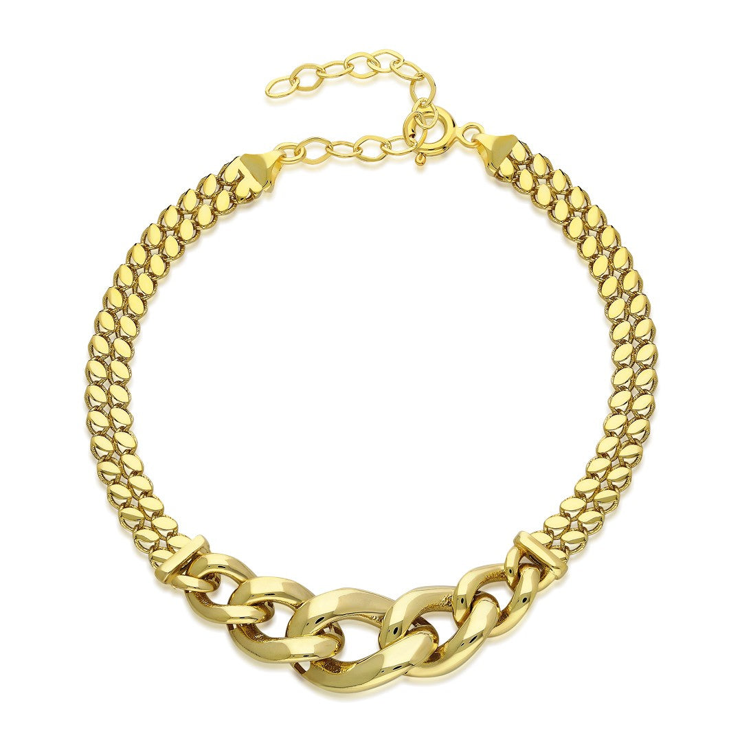 Thick Sequined Belt Bracelet - 925 SILVER