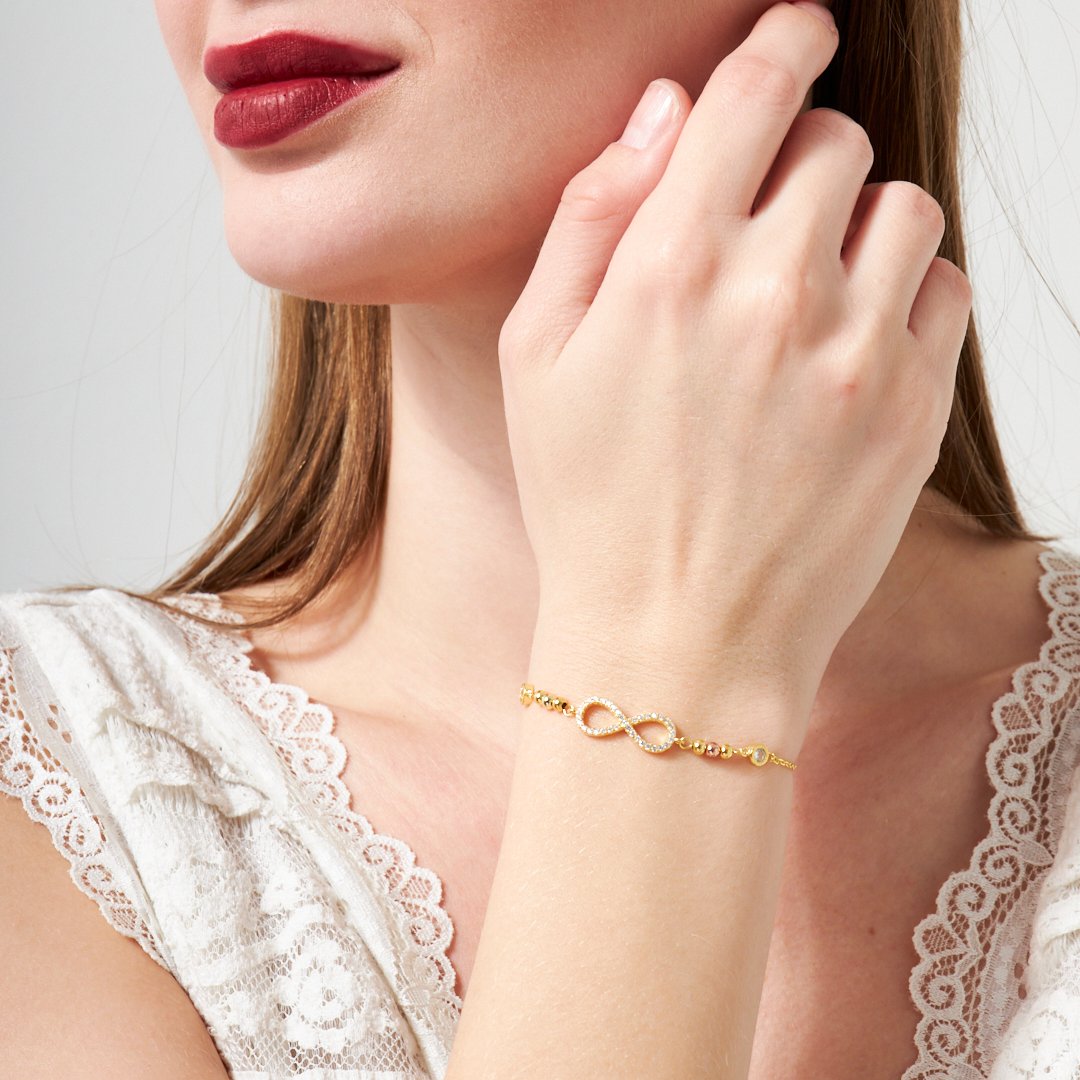 Stone Infinity Bracelet - 925 SILVER