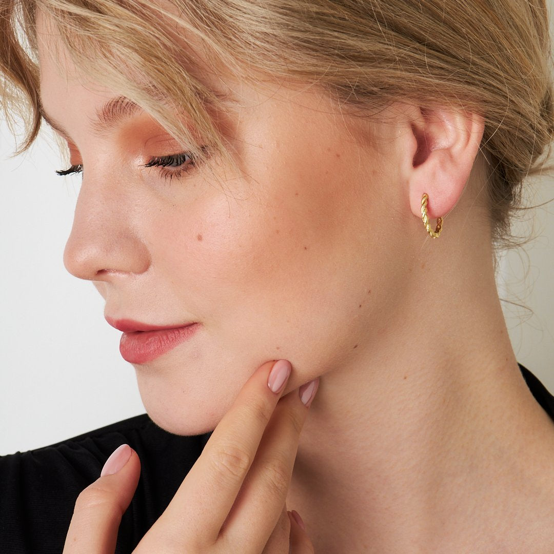 Double Twisted Hoop Earrings - 925 Silver