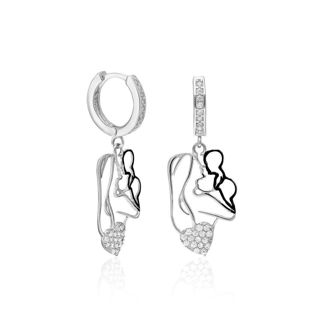 Mother and Baby Earrings - 925 SILVER