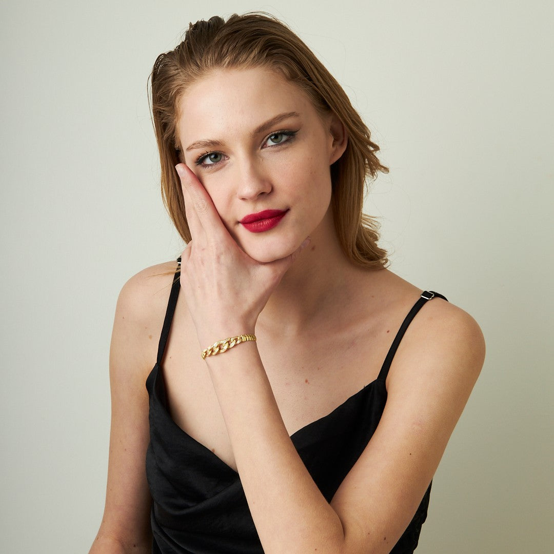 Stone Gourmet Herringbone Bracelet - 925 SILVER