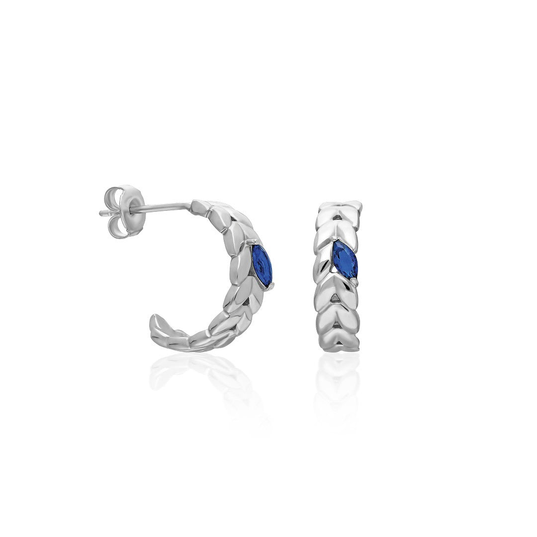 Navy Blue Stud Earrings - 925 SILVER