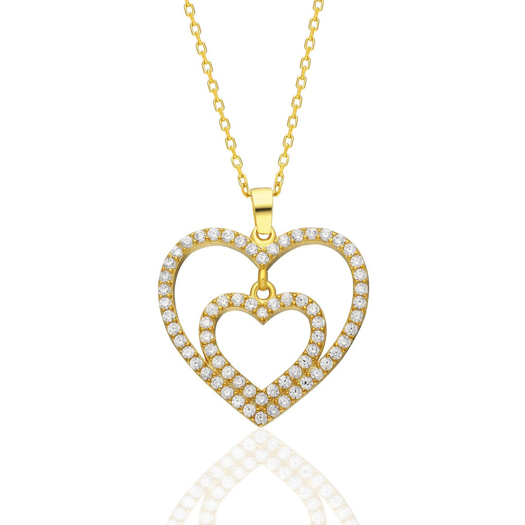 Intertwined Heart Necklace - 925 Silver