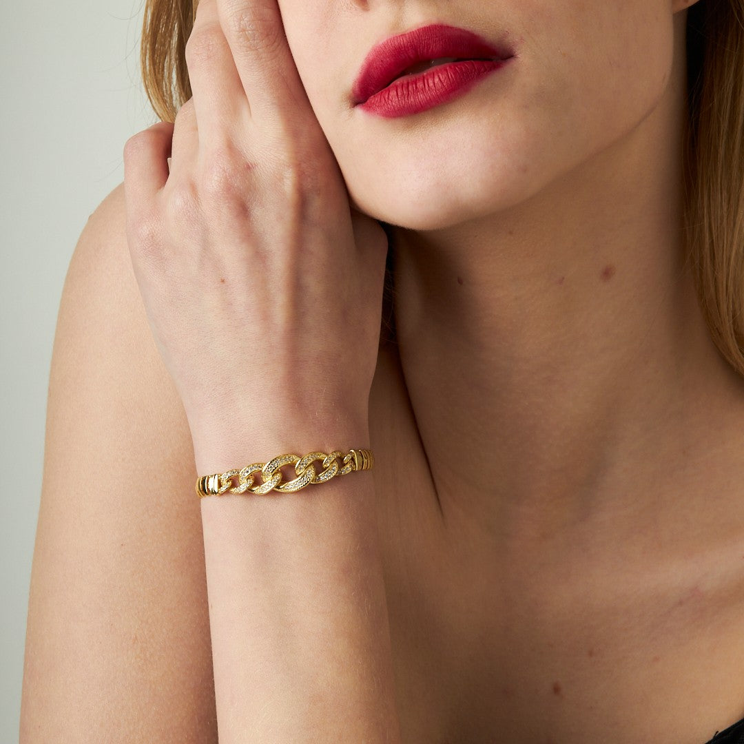 Stone Gourmet Herringbone Bracelet - 925 SILVER