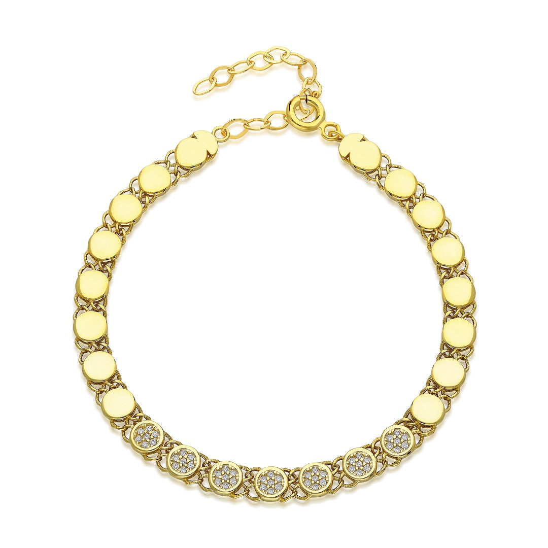 Semi-Precious Stone Round Chain Bracelet - 925 SILVER
