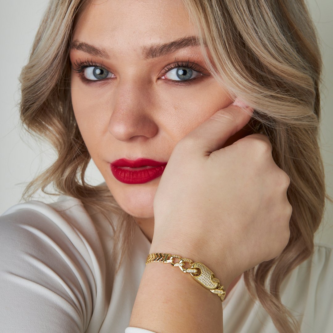 Chain Button Bracelet - 925 SILVER