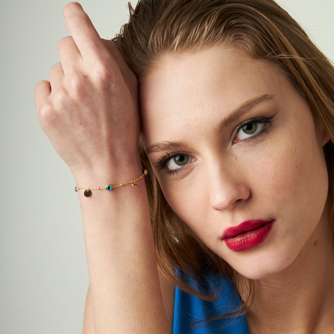 Evil Eye Sequin Bracelet - 925 SILVER