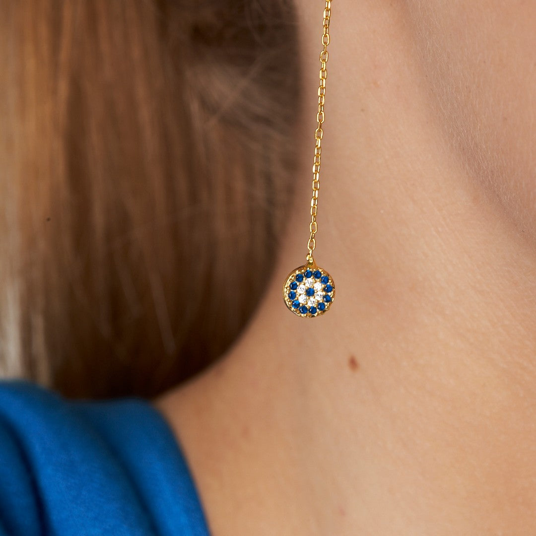 Evil Eye Dangling Earring - 925 Silver