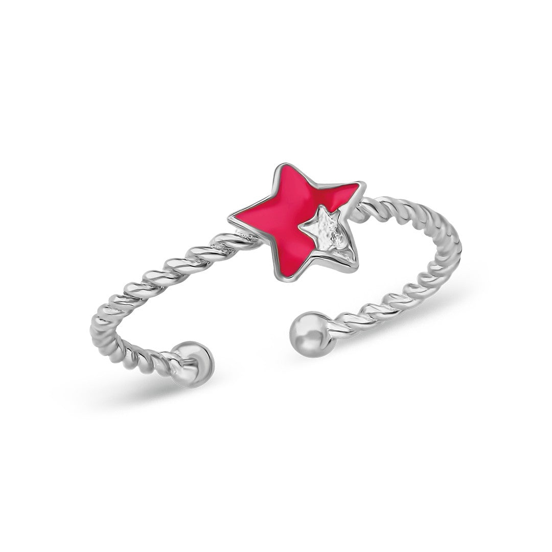 ROTE STERN RING | 925 SILBER