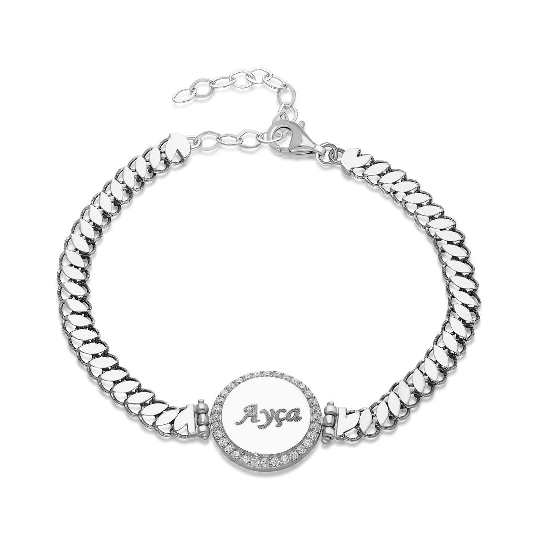Named Stone Chain Bracelet - 925 SILVER