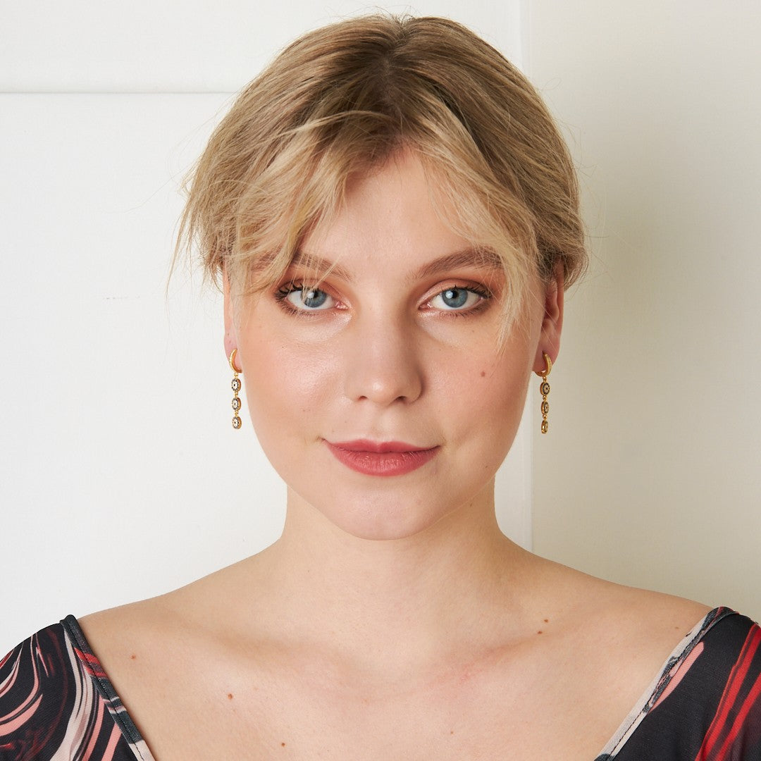 Sequential Evil Eye Earrings - 925 Silver