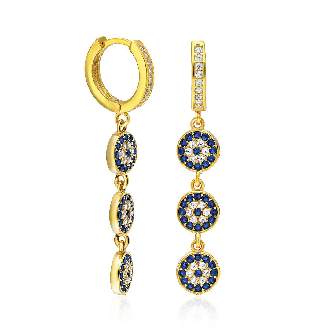 Sequential Evil Eye Earrings - 925 Silver
