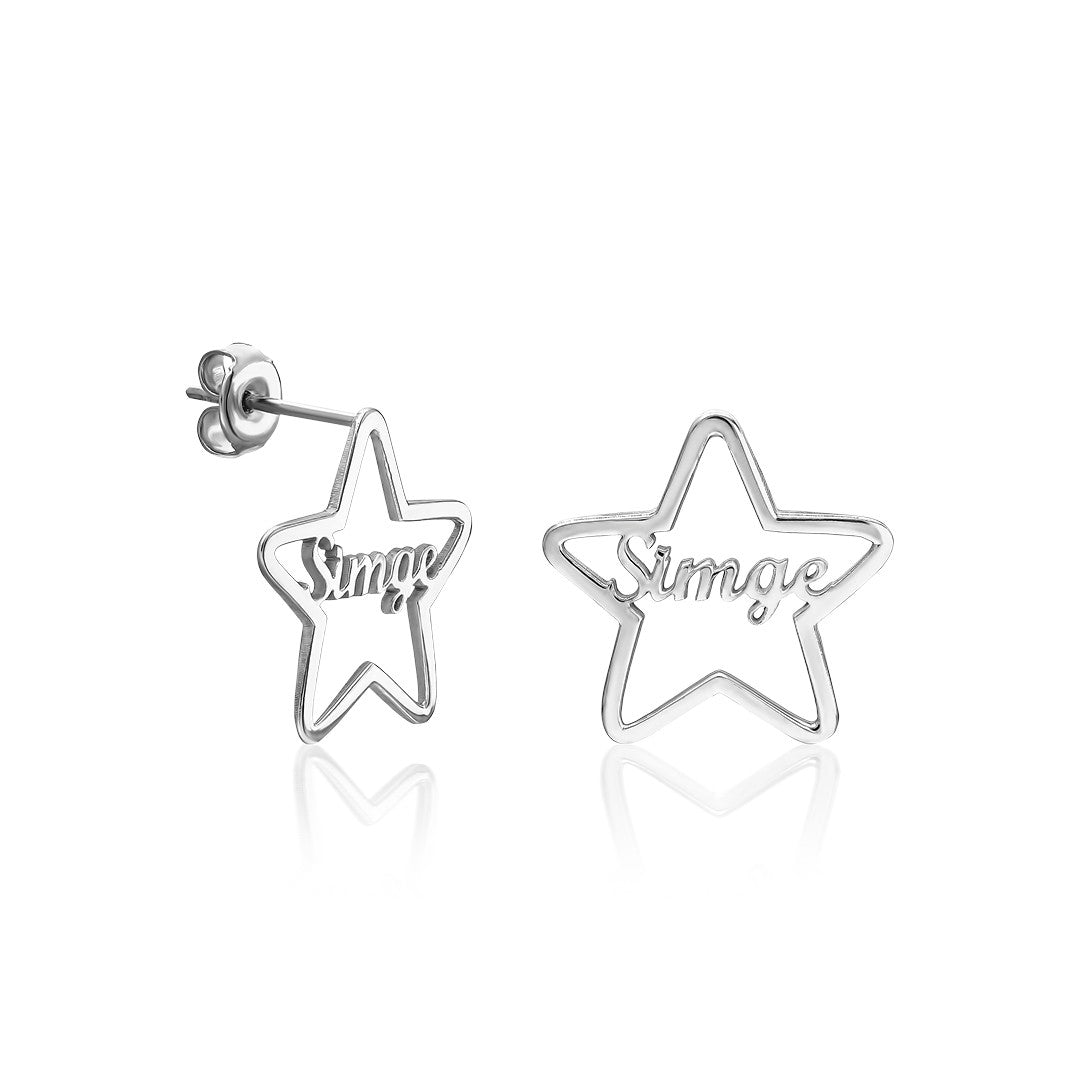 Named Star Earrings - 925 Silver