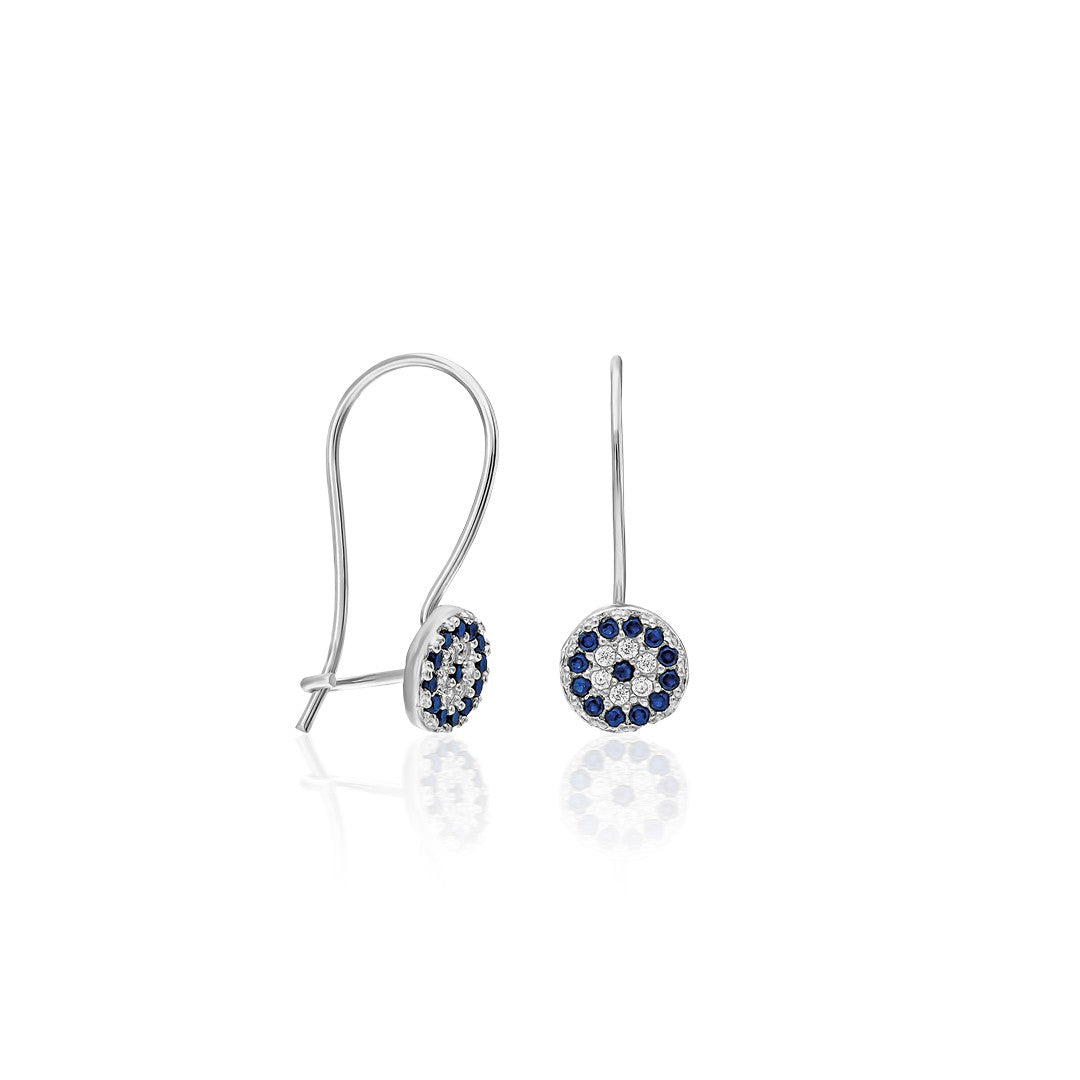 Hooked Evil Eye Earring - 925 SILVER