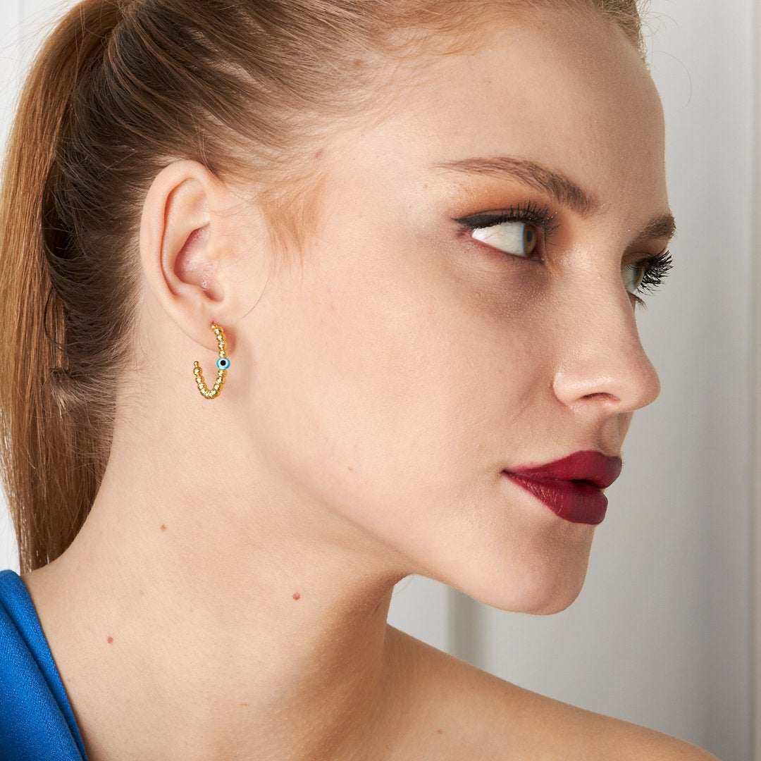 Evil Eye Bead Dorica Earrings - 925 SILVER