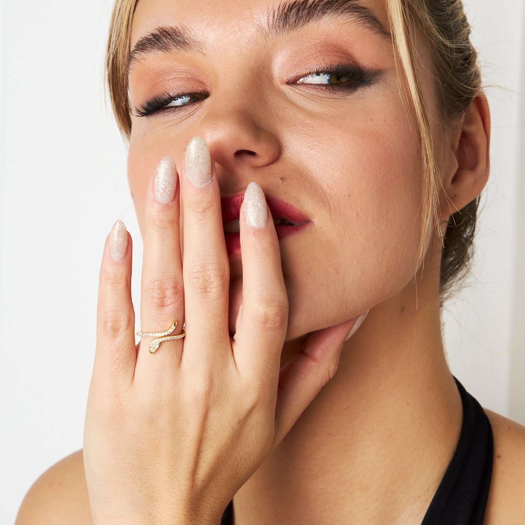 Snake Stone Ring - 925 SILVER