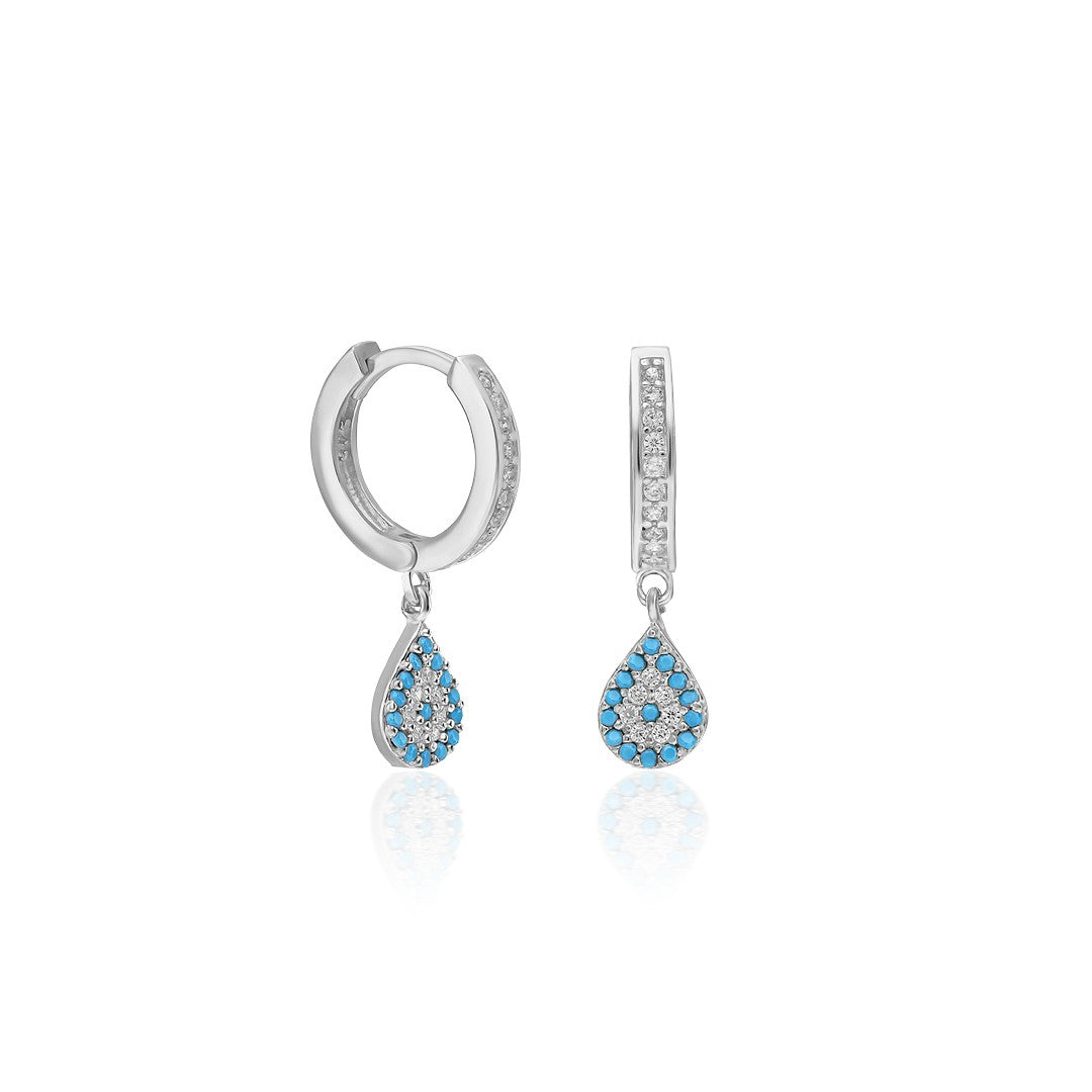 Colorful Stone Drop Earrings - 925 SILVER