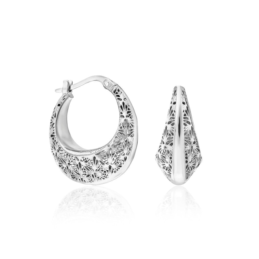 Honeycomb Design Earrings - 925 SILVER