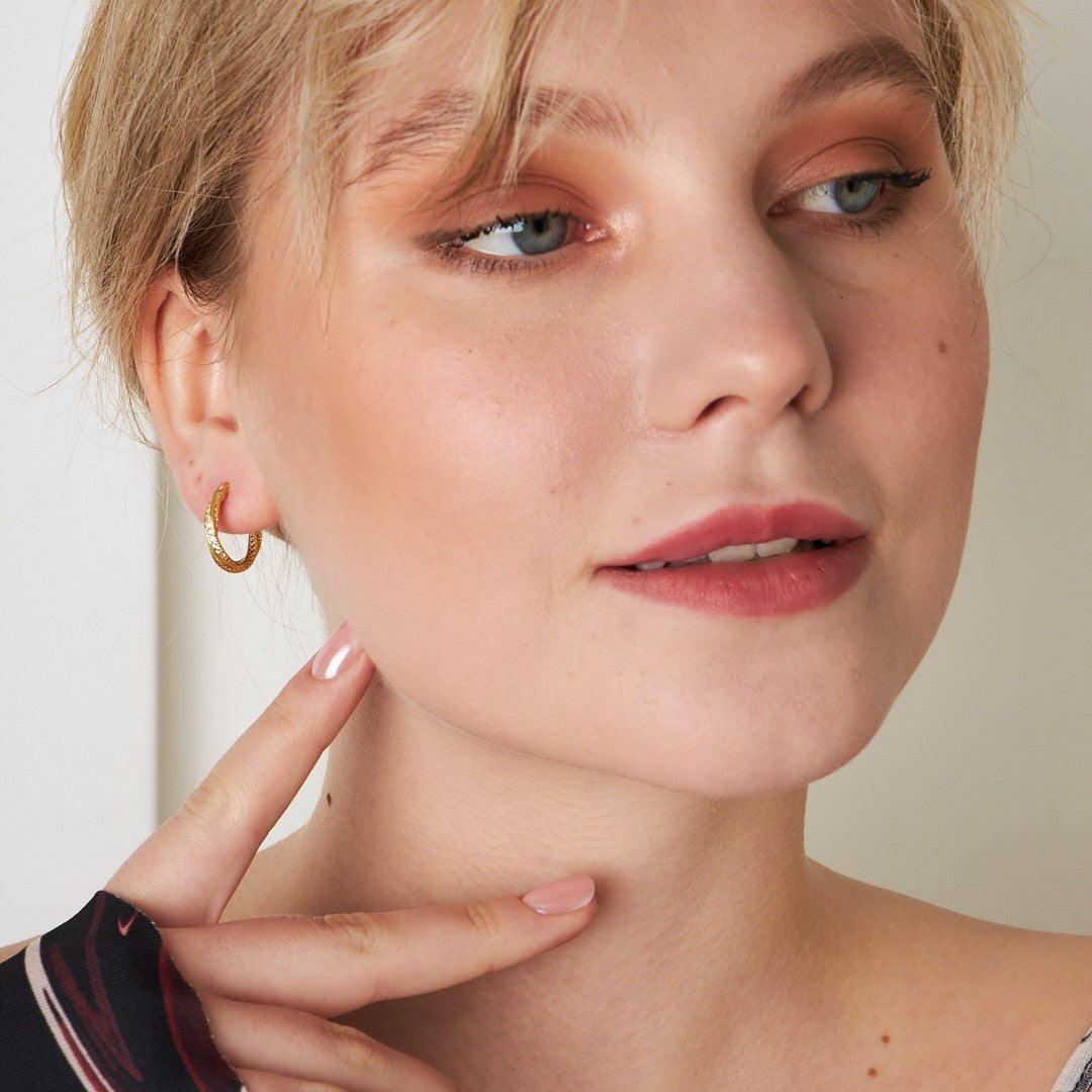 Twisted Stone Earrings - 925 Silver