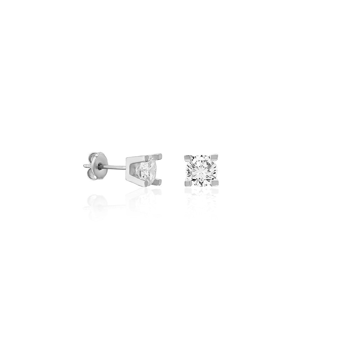 Classic Solitaire Earring - 925 SILVER