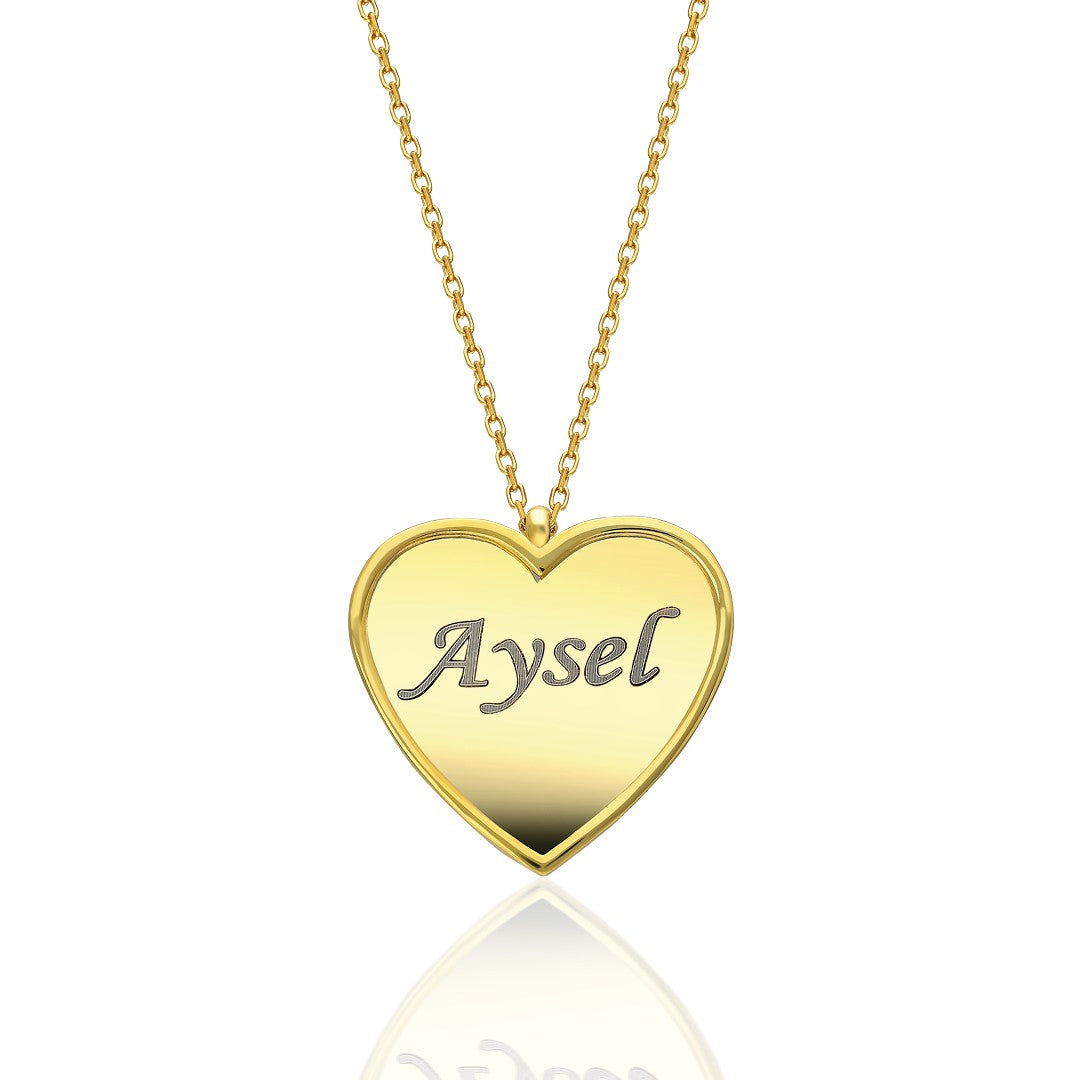 Simple Name Heart Necklace - 925 Silver