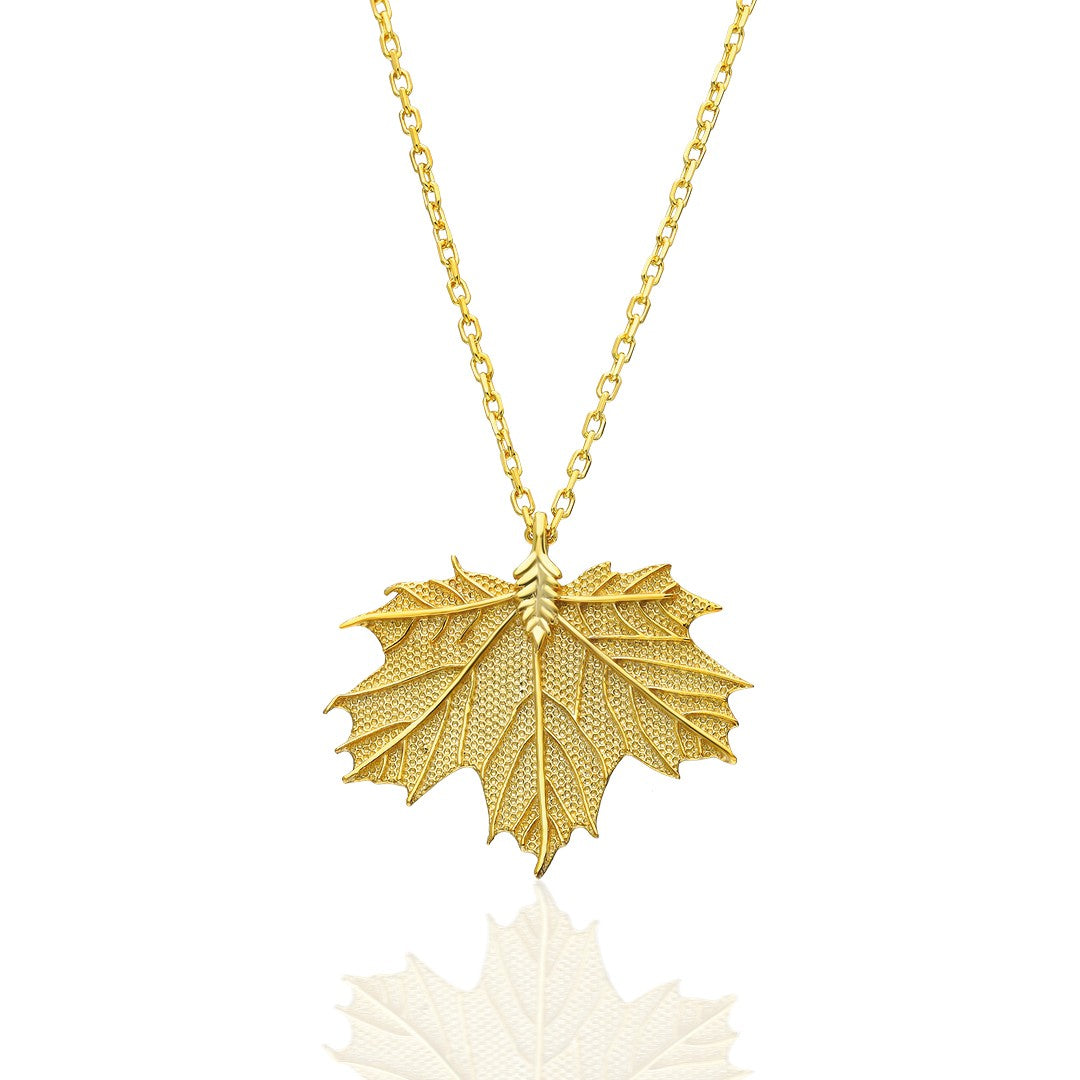 Simple Plane Leaf Necklace - 925 SILVER